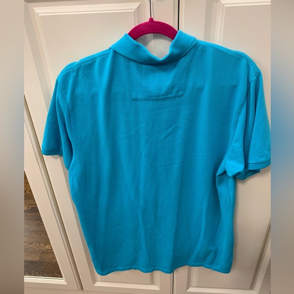 SOUTHERN TIDE Men’s Turquoise Blue Polo 3 Button Up Shirt Size M EUC - Picture 4 of 4